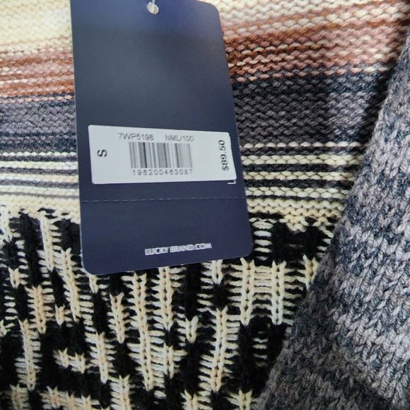 Lucky Brand Women's Blanket Pattern Cardigan Cotton Sweater Size Small NWT - Picture 5 of 11